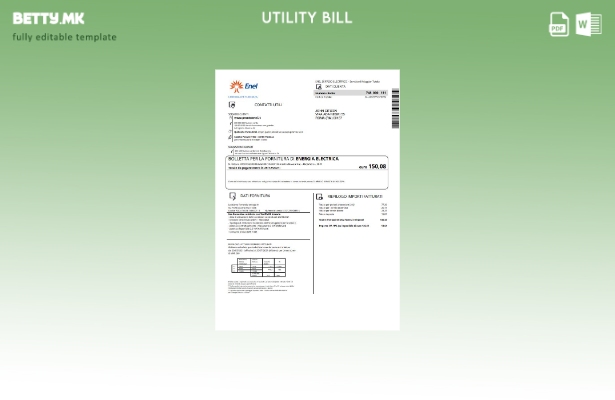 Модерен стил Италија Енел шаблон за комунални сметки за електрична енергија